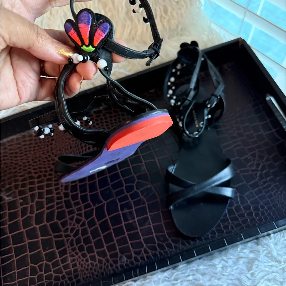 Sophia Webster Black and Multicolor Sandals